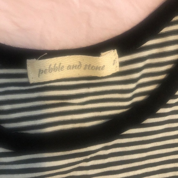 Black and White Striped Ruffle Tee - Picture 3 of 4